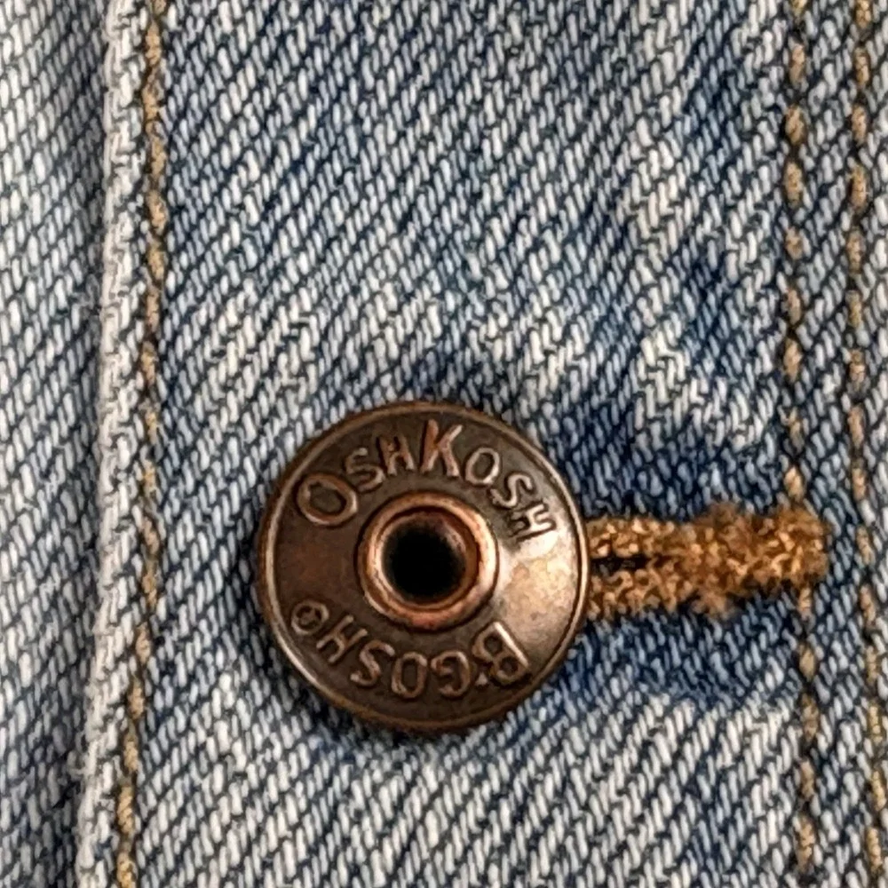Y2K Oshkosh B'gosh Denim Overalls Girls 14 Button Front‎ Distressed Country Farm